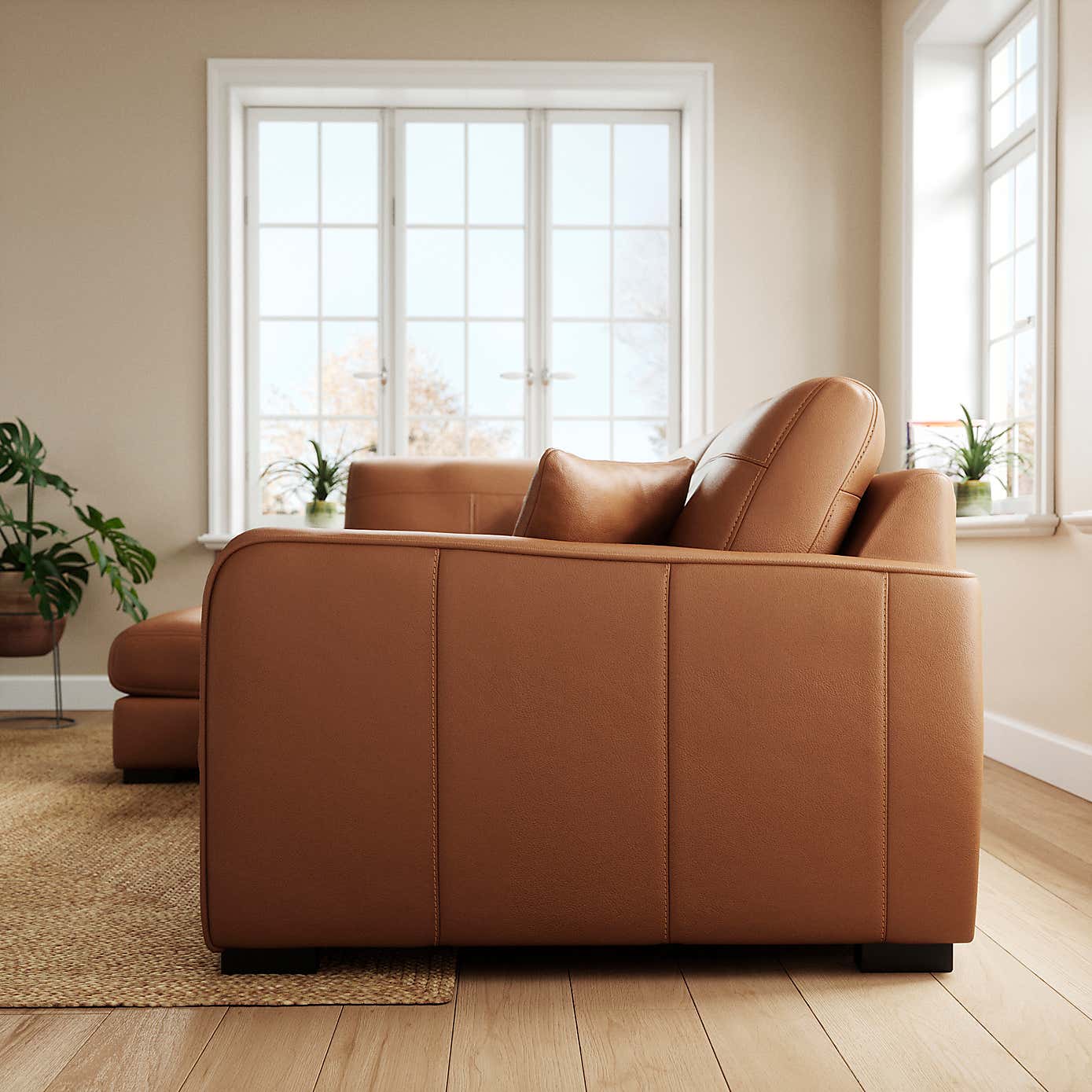 Carson Classic Leather Large Corner Chaise Sofa