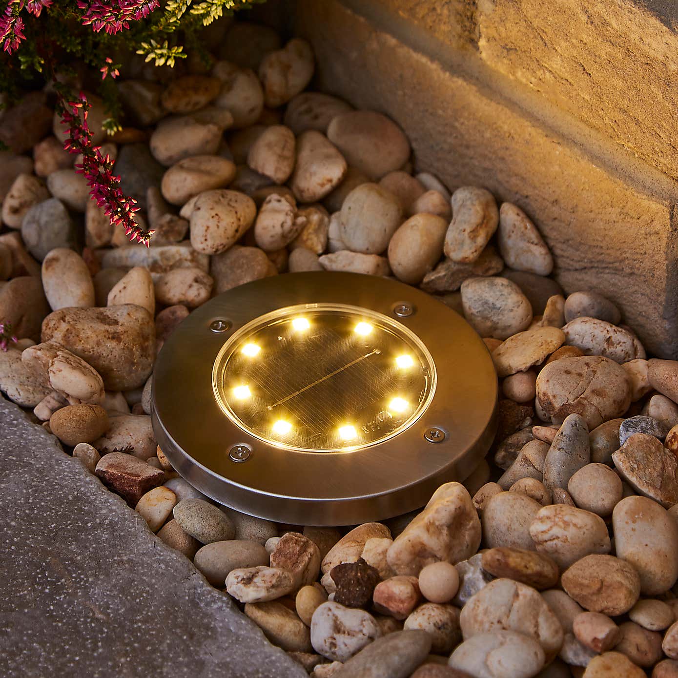 Solar Set of 4 Round Path Lights