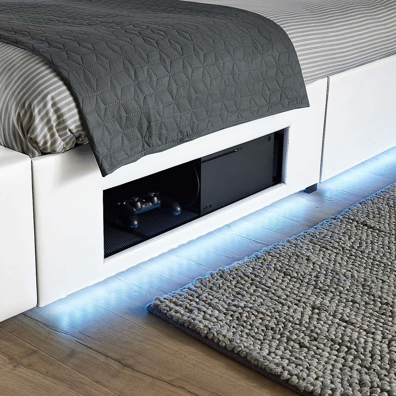 X Rocker Living Ava TV Bed with LED Lights and TV Mount