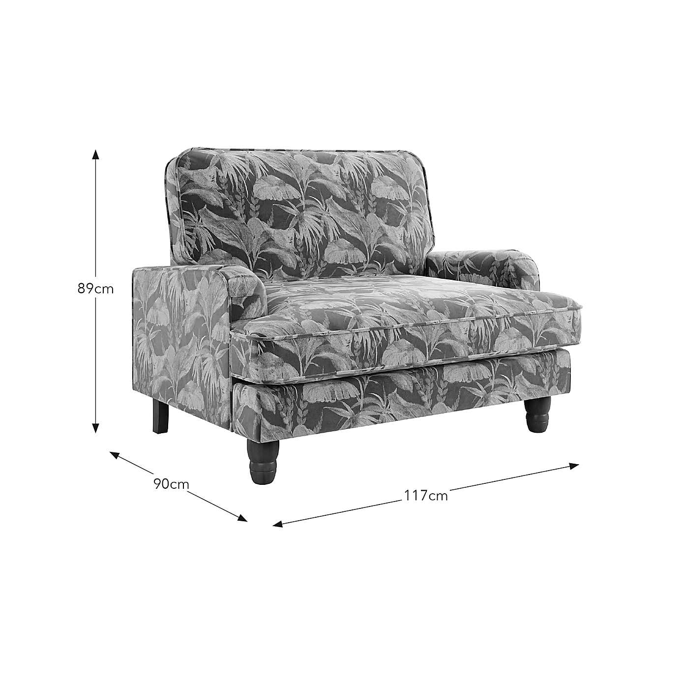 Beatrice Luxe Palm Velvet Snuggle Chair