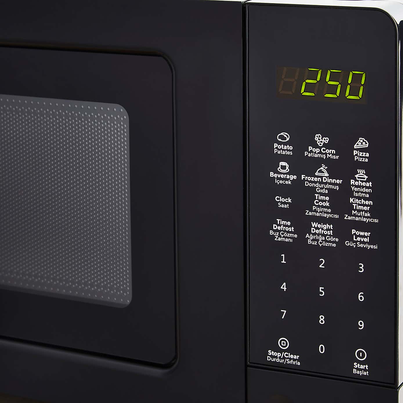 Digital Black 17L Steel Microwave