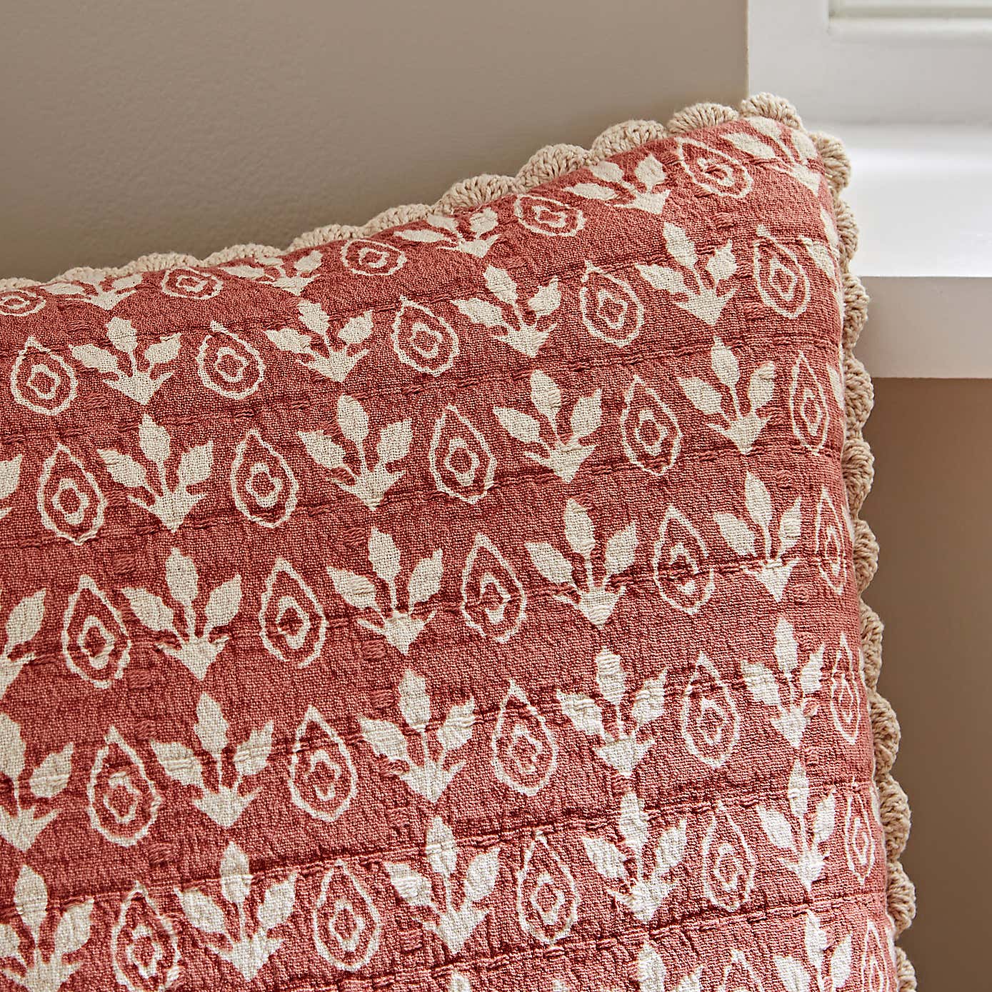 Matalasse Block Print Cotton Square Cushion Cover