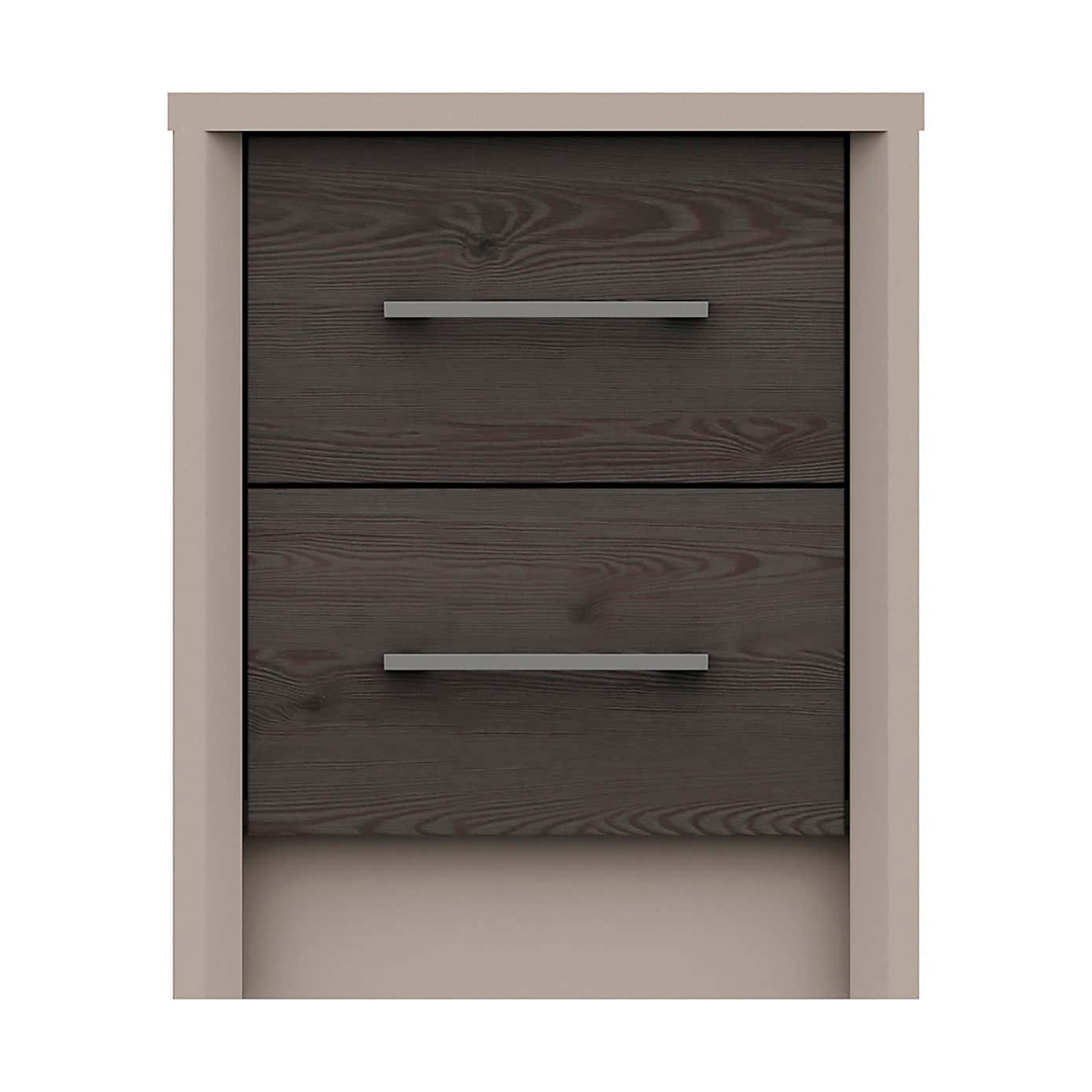 Dolan Grey Oak Effect 2 Drawer Bedside Table
