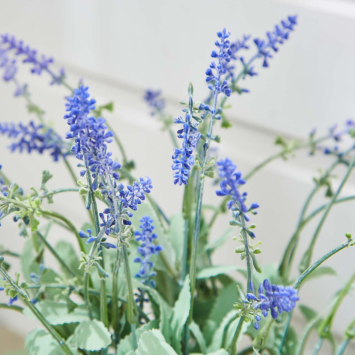 Artificial Lavender in Black Plant Pot