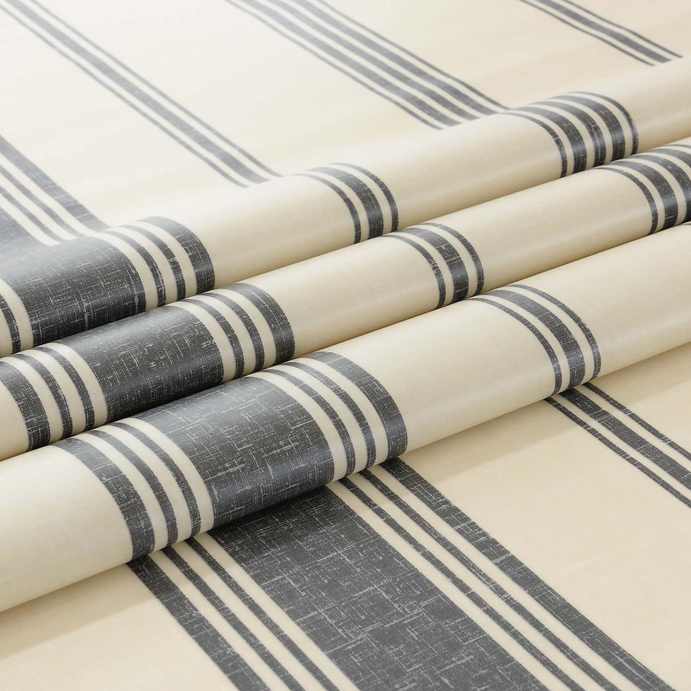 By the Metre Churchgate Drayton Grey Stripe Oilcloth