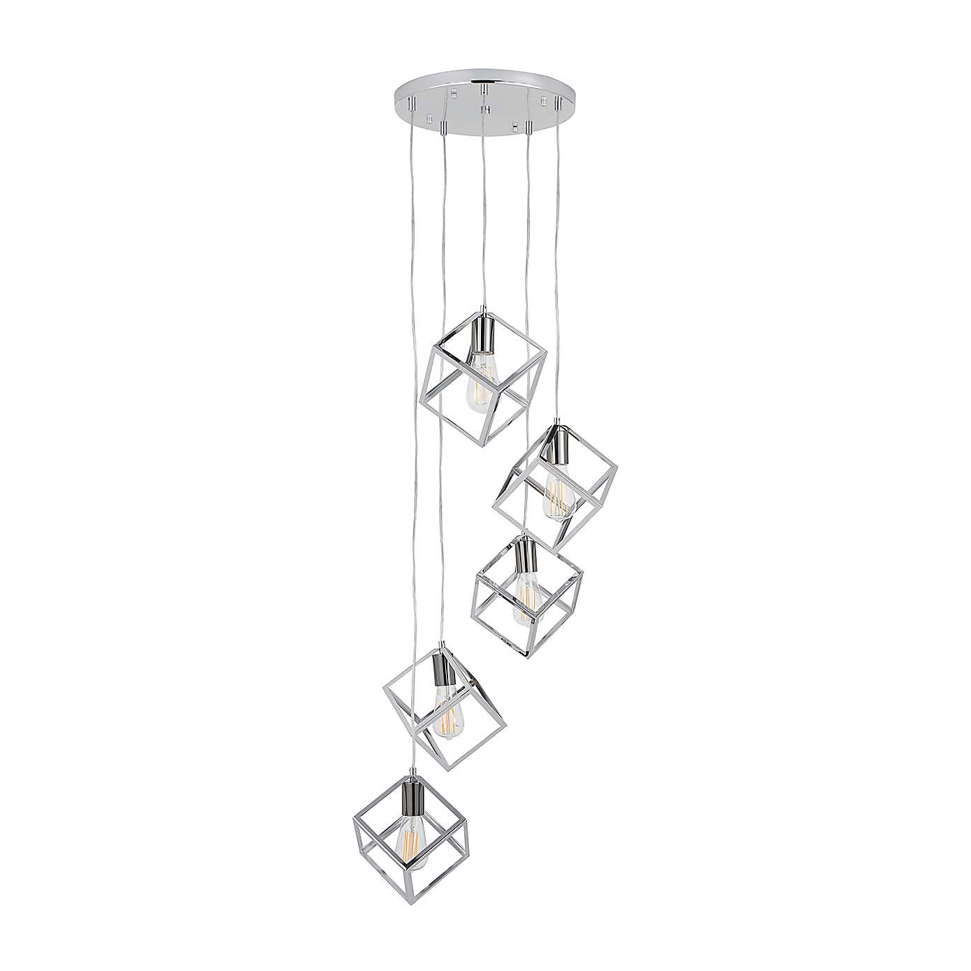 Alessio Metal Five Cube Pendant, Nickel