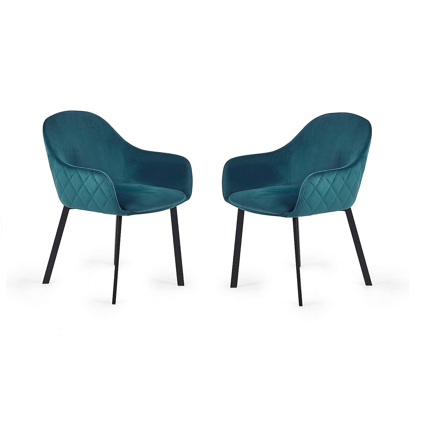 Lima Set Of 2 Dining Chairs, Velvet