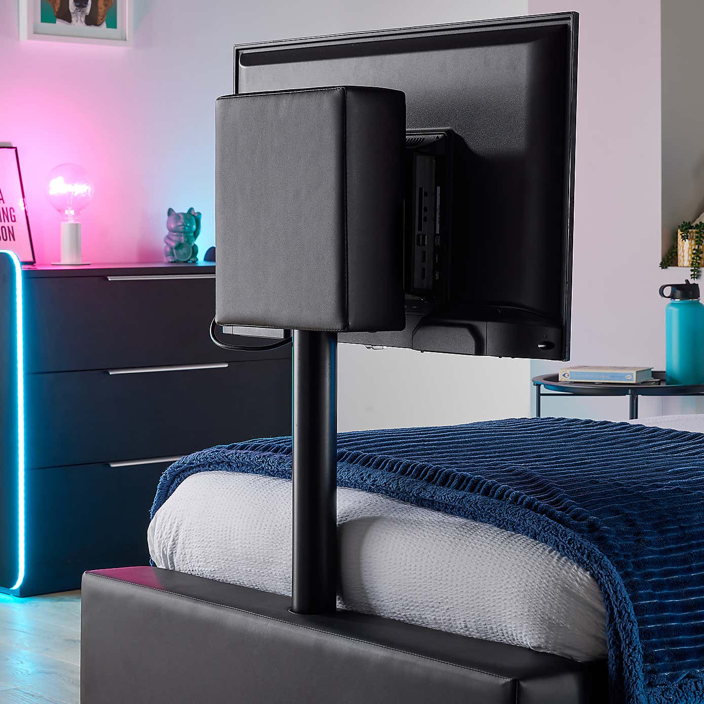 X Rocker Living Ava TV Bed with LED Lights and TV Mount
