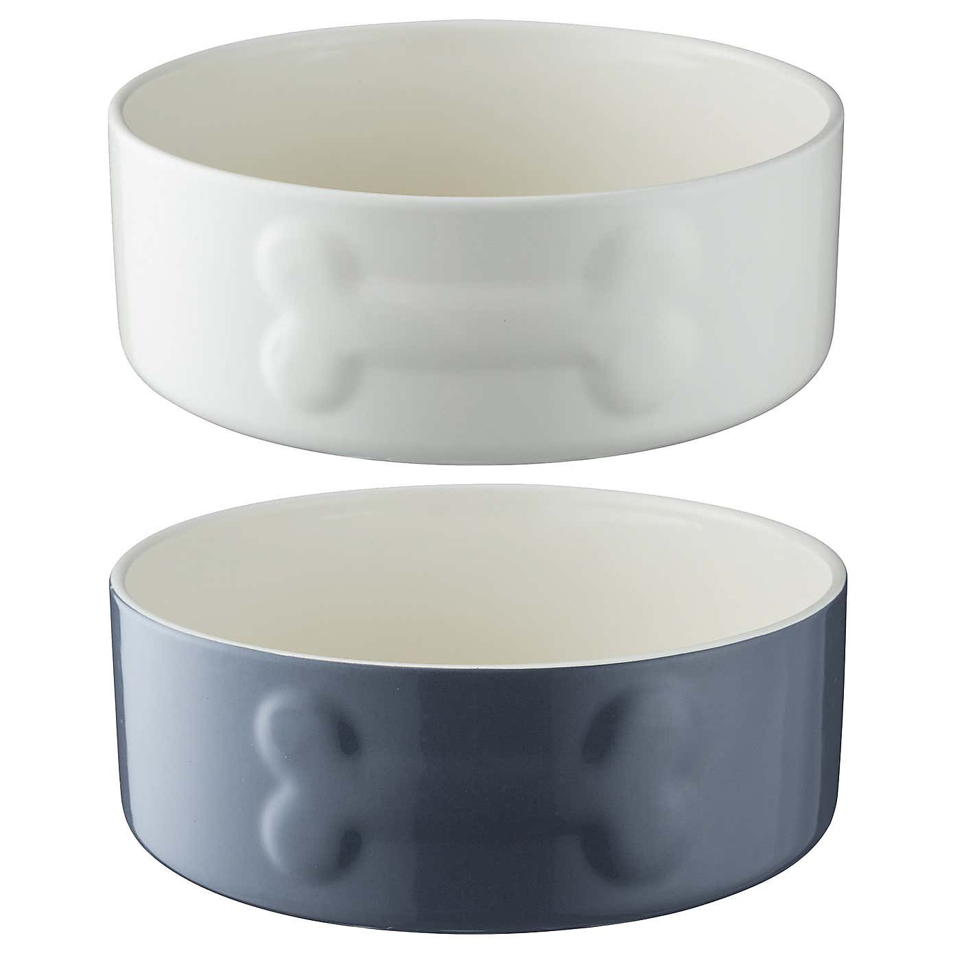 Mason Cash Set of 2 Bone Dog Bowls