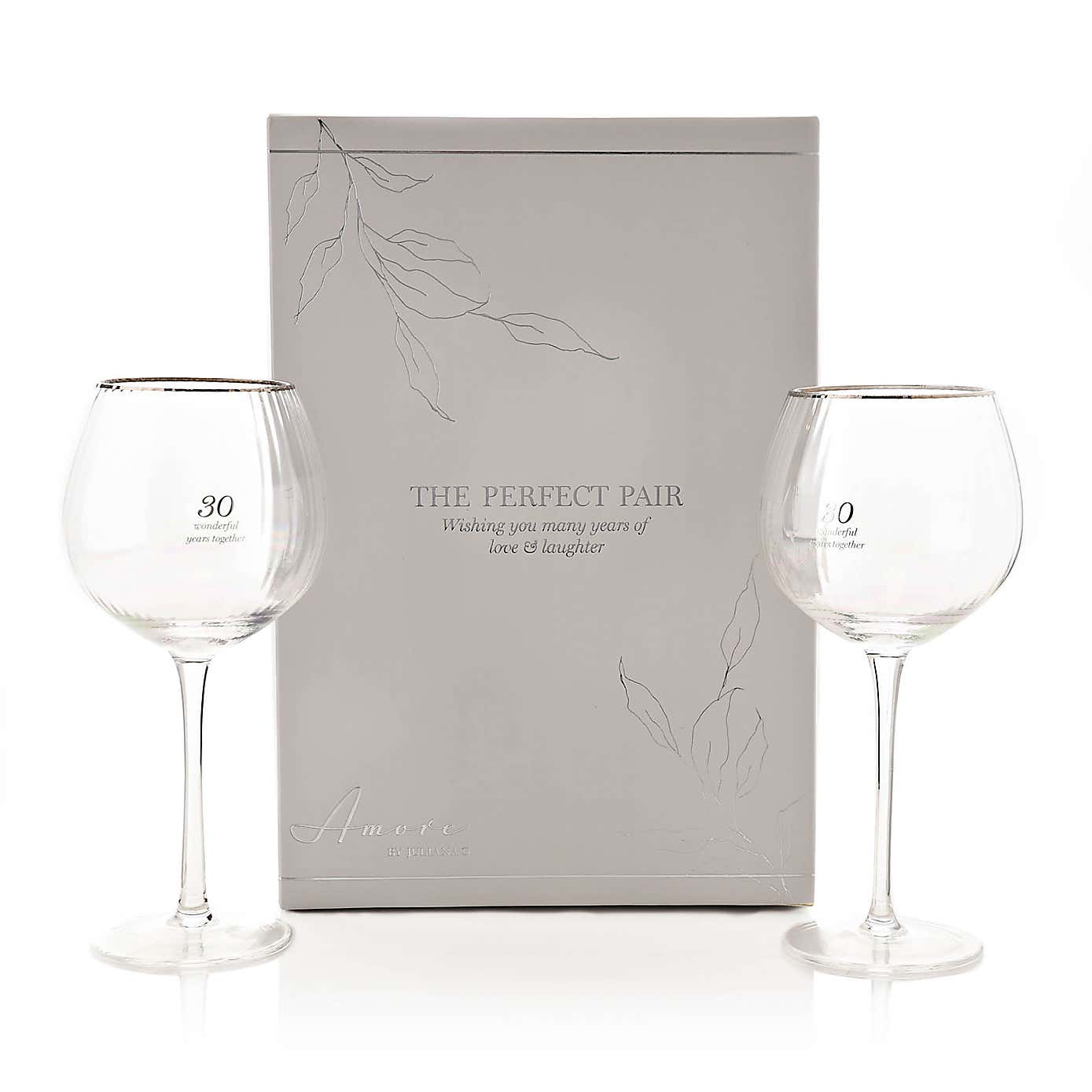 Amore Set of 2 30th Anniversary Gin Glasses