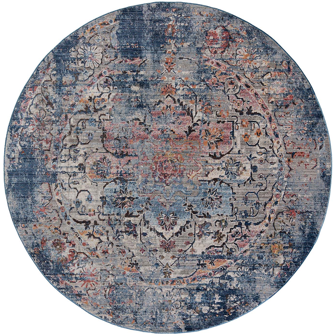 Soraya Blue Traditional Circle Rug