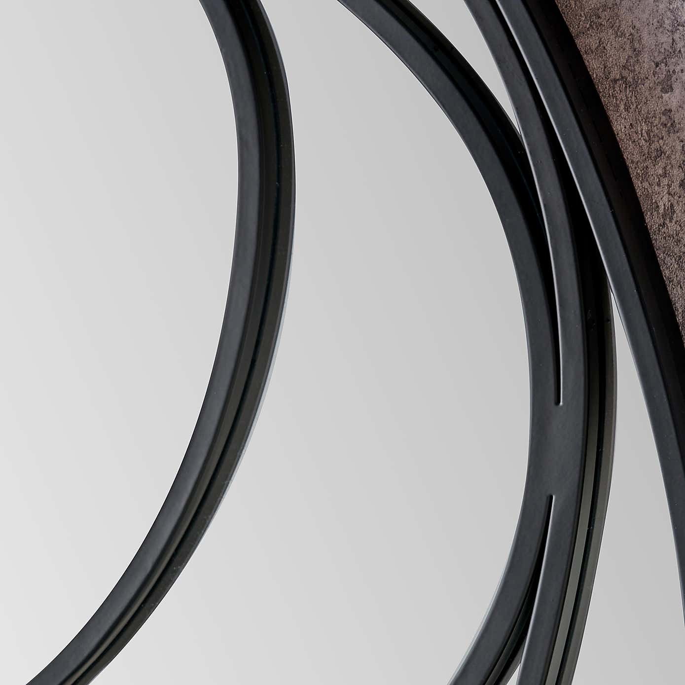 Black Swirl Round Wall Mirror