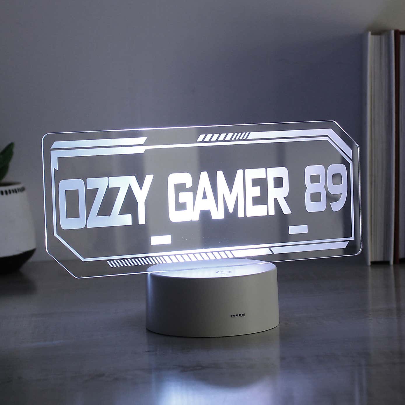Personalised Gamer Tag Colour Changing Night LED Light