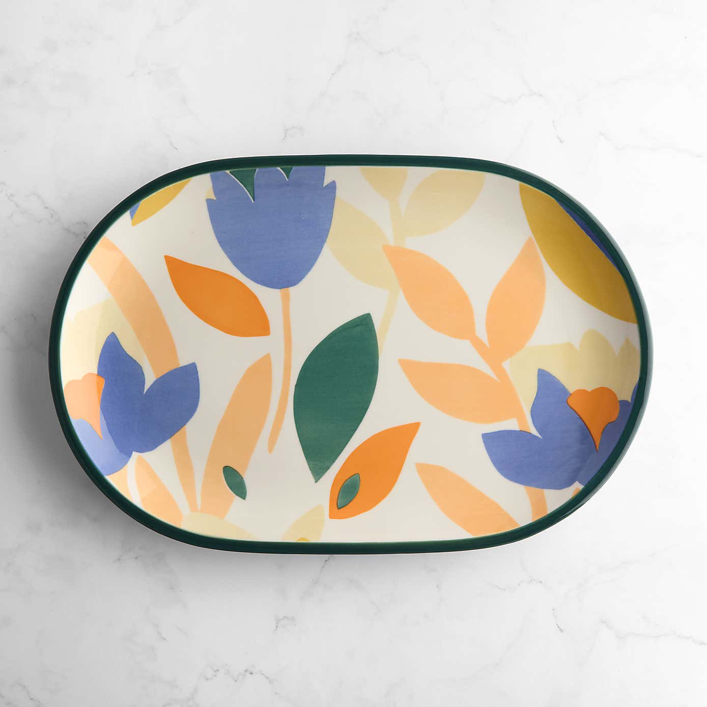 Elements Fieldsley Floral Glazed Stoneware Platter