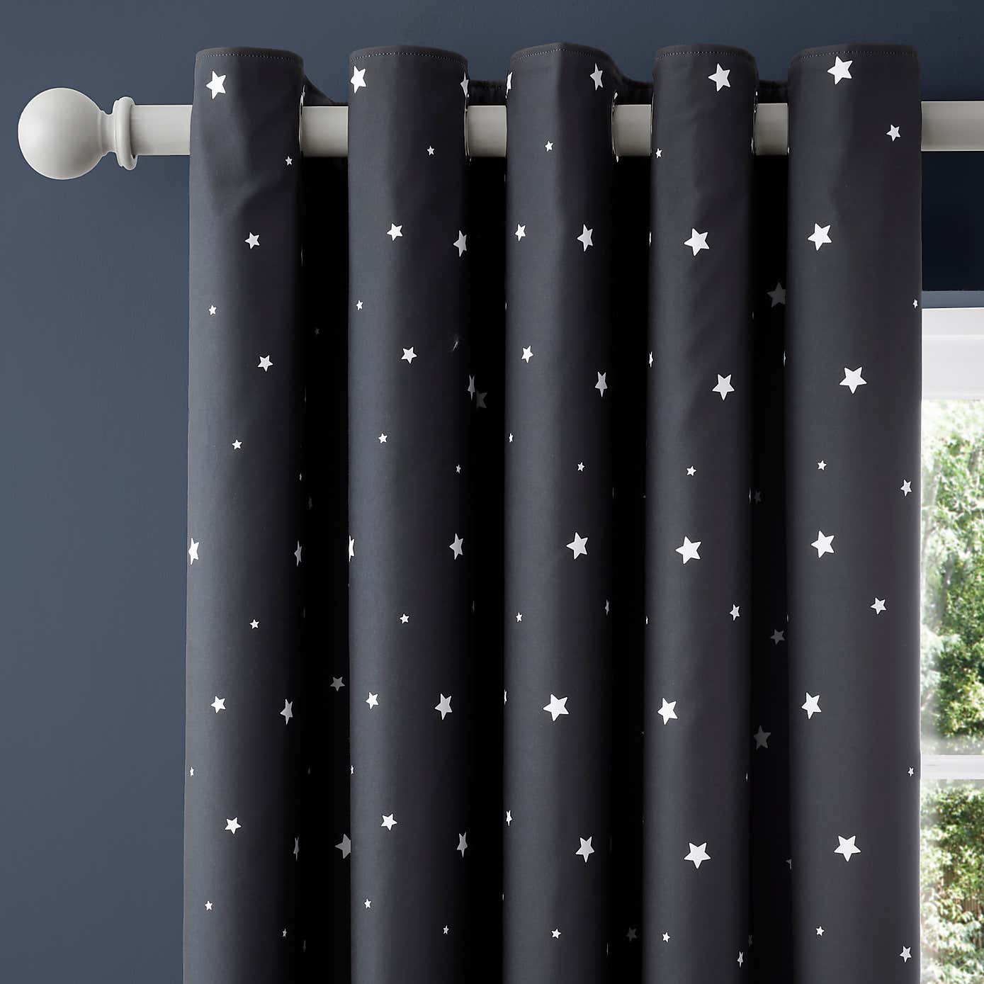 Outer Space Blackout Eyelet Curtains