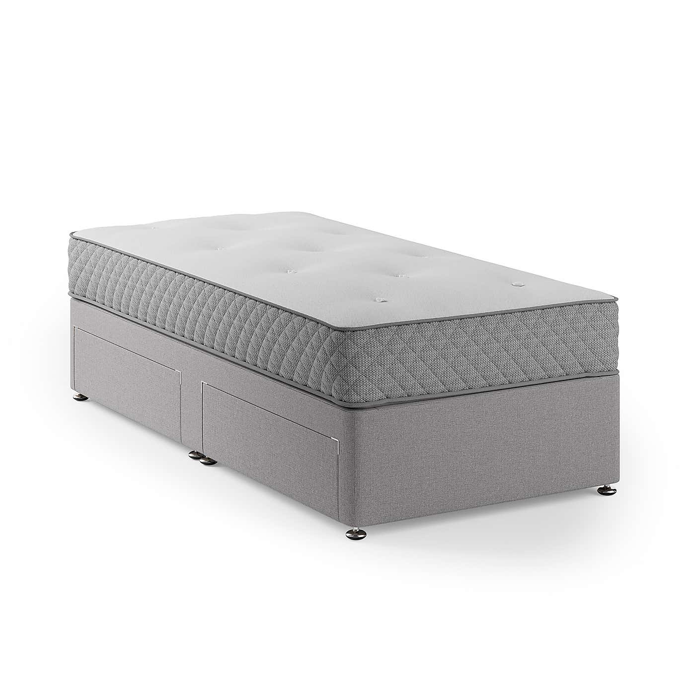 Fogarty Open Coil Memory Foam Mattress Divan Set, Faux Linen