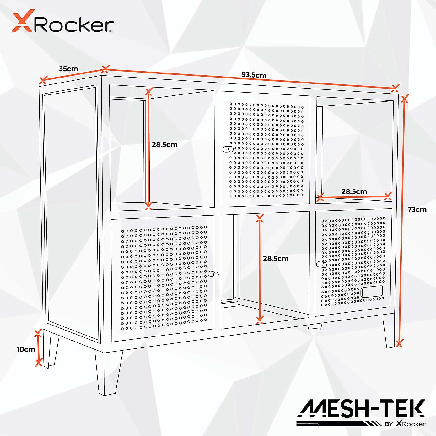 X Rocker Mesh Tek 6 Cube Storage Unit