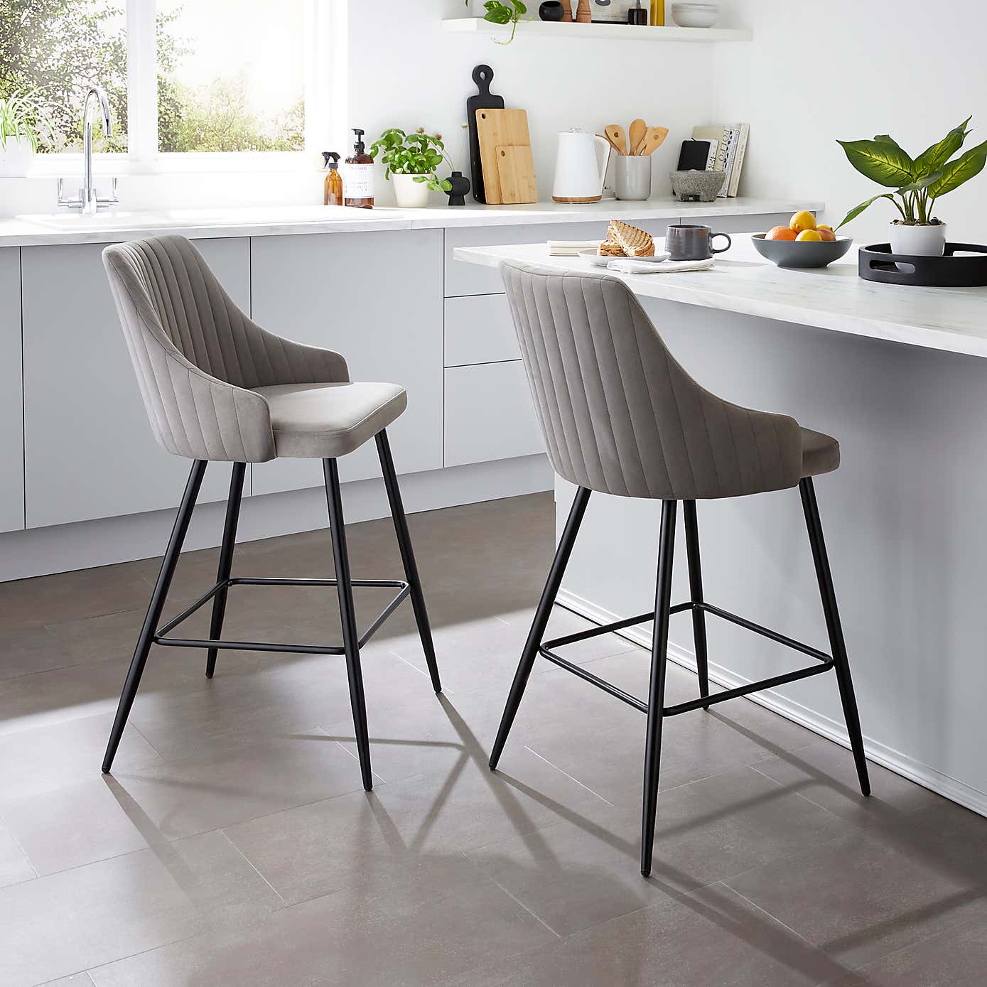 Shea Bar Stool, Velvet