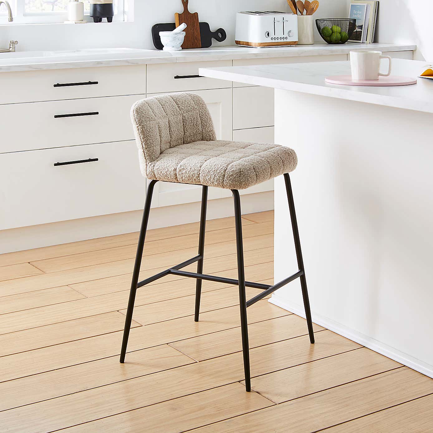 Caden Counter Height Bar Stool, Boucle