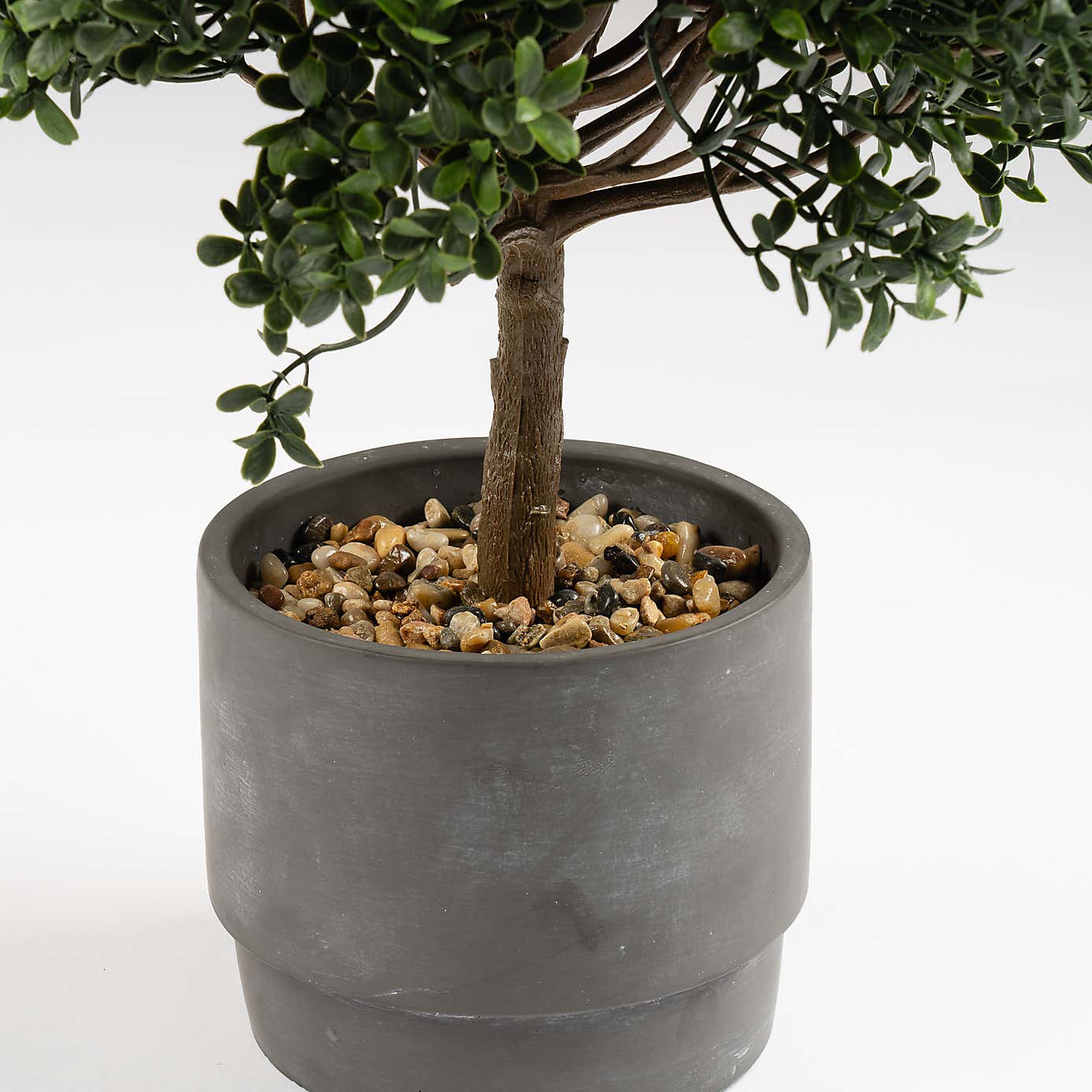 Artificial Mini Topiary Plant in Cement Plant Pot