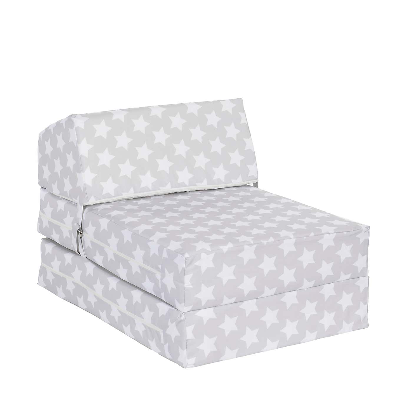 Kids Grey Stars Chair Bed
