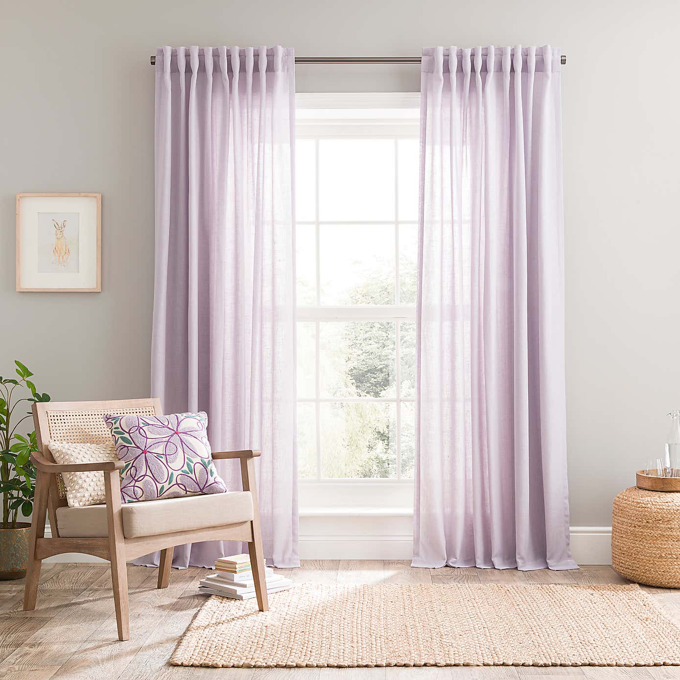 Touch of Linen Unlined Tab Top Curtains