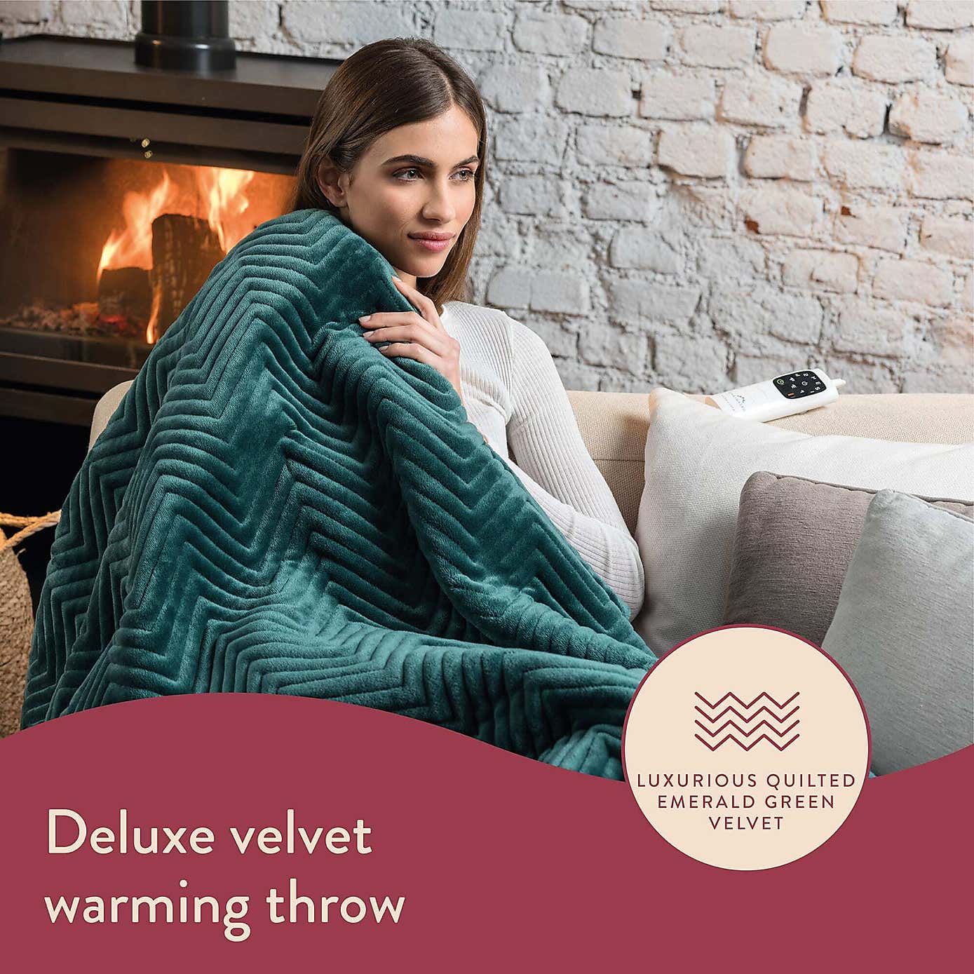 Herringbone Velvet Plush Throw