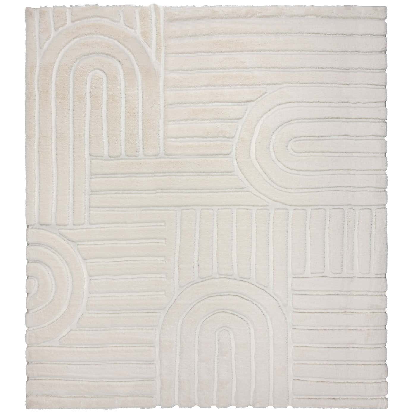 Supersoft Lush Geometric Fux Fur Arch Rug