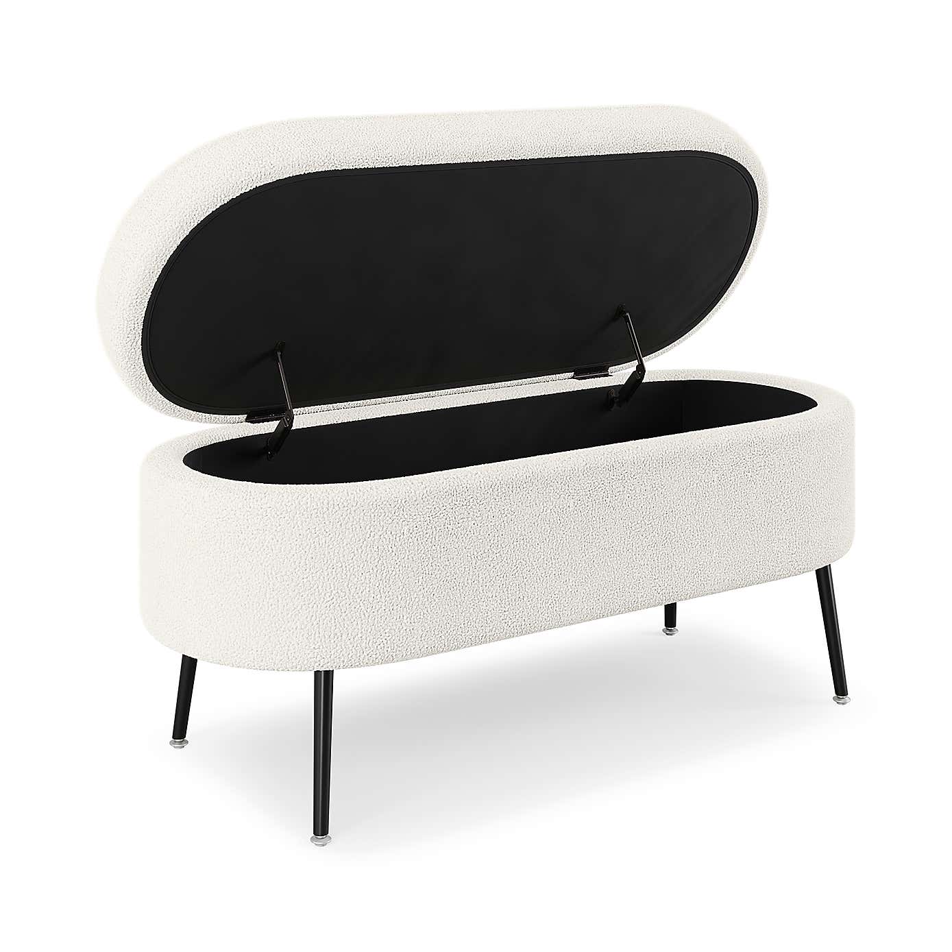 Evie Boucle Storage Ottoman