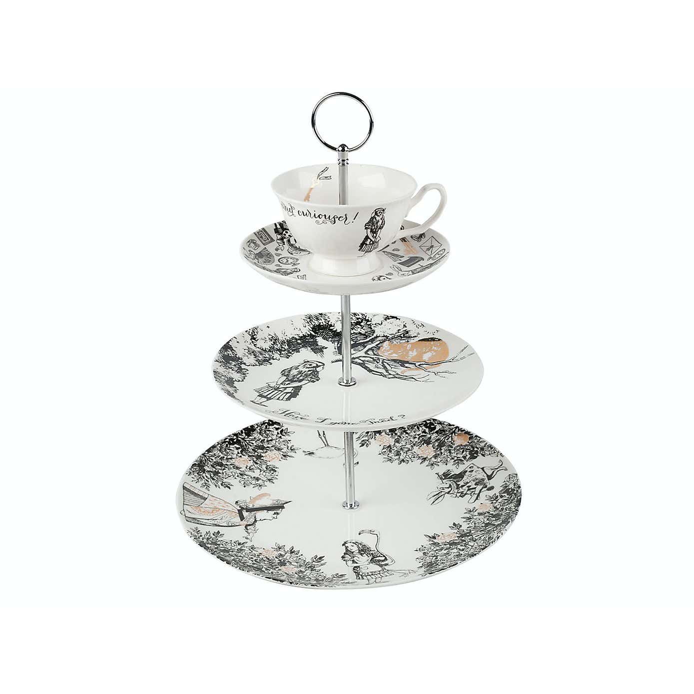 V and A Alice in Wonderland 3 Tier Cake Stand
