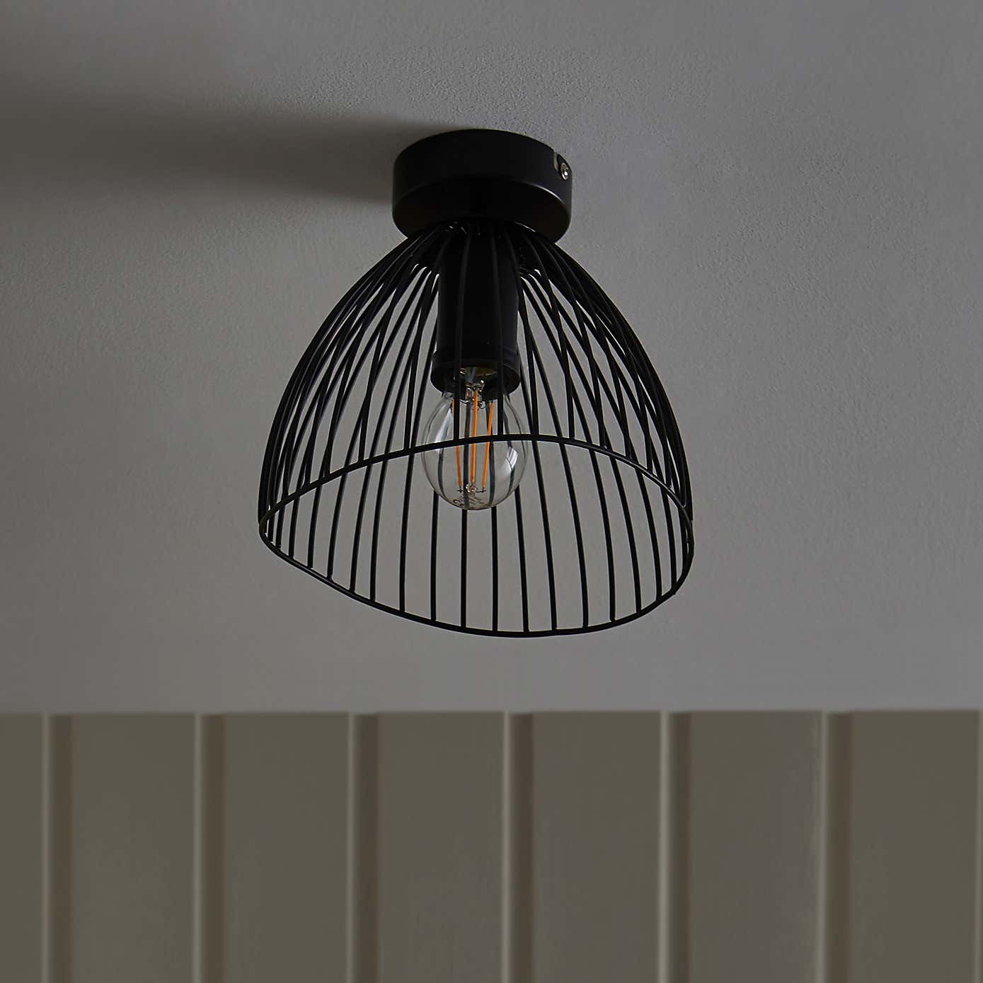 Jaula Indoor Outdoor 1 Light Flush Ceiling Fitting