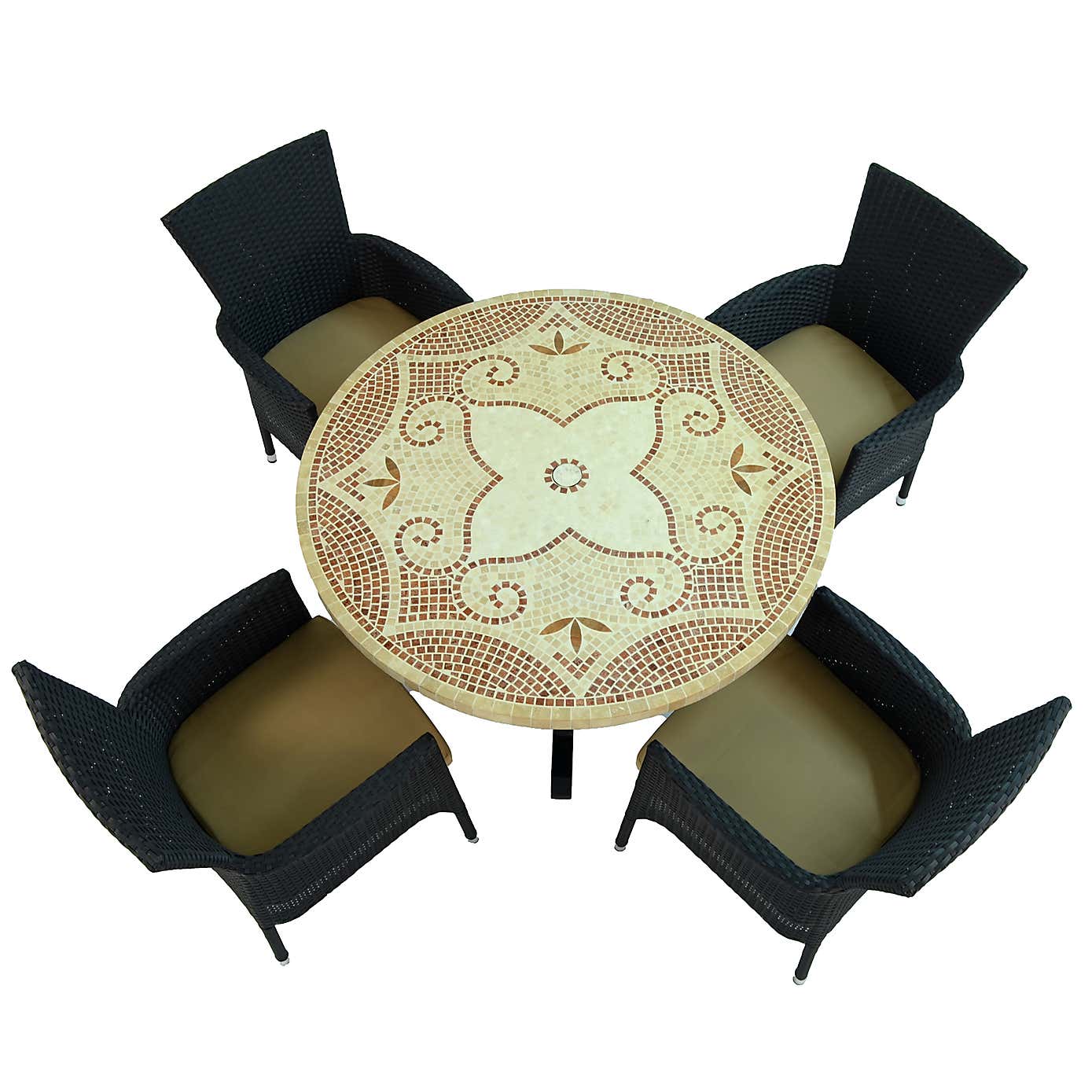 Provence Dining Table with 4 Stockholm Black Chairs Set