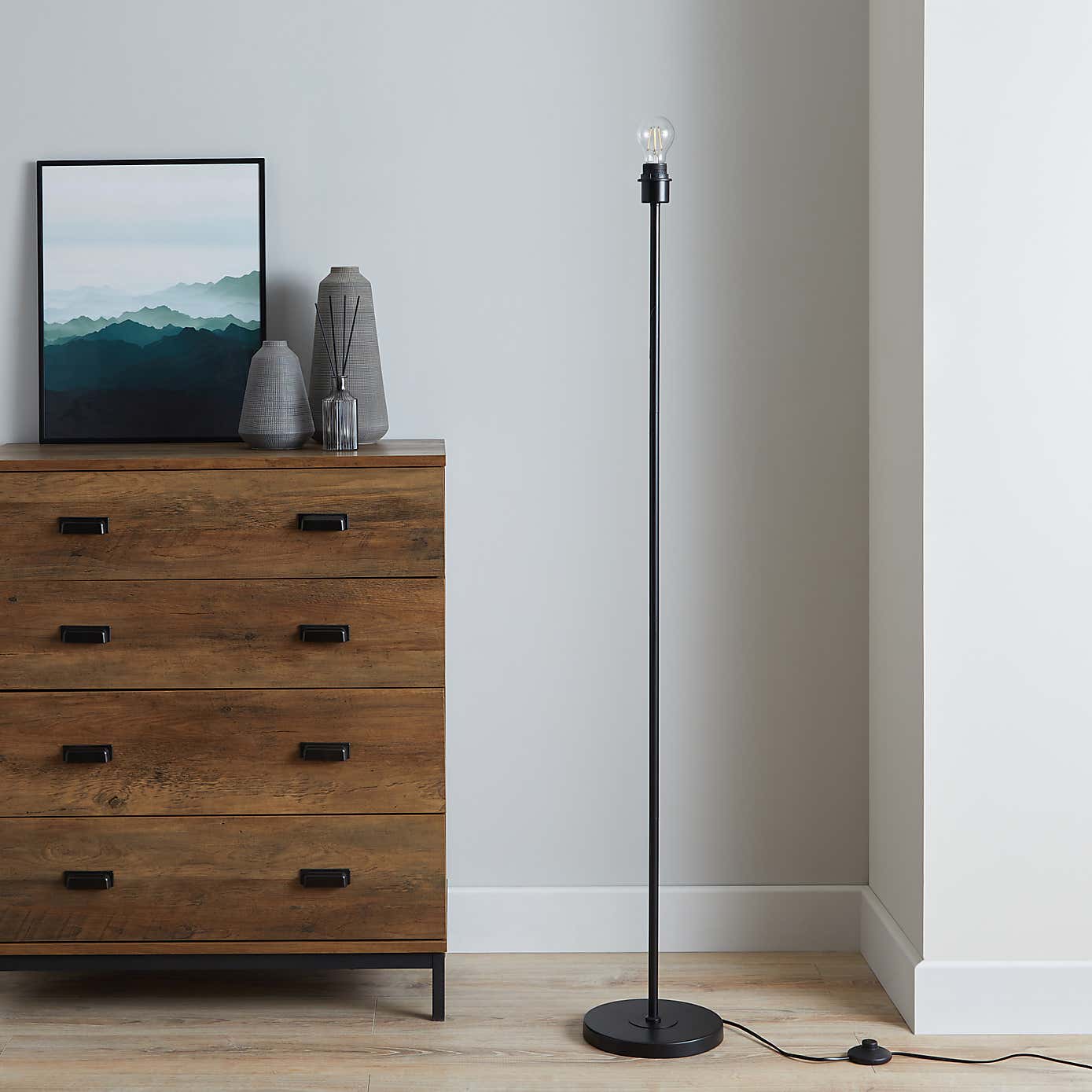 Ava Black Floor Lamp Base
