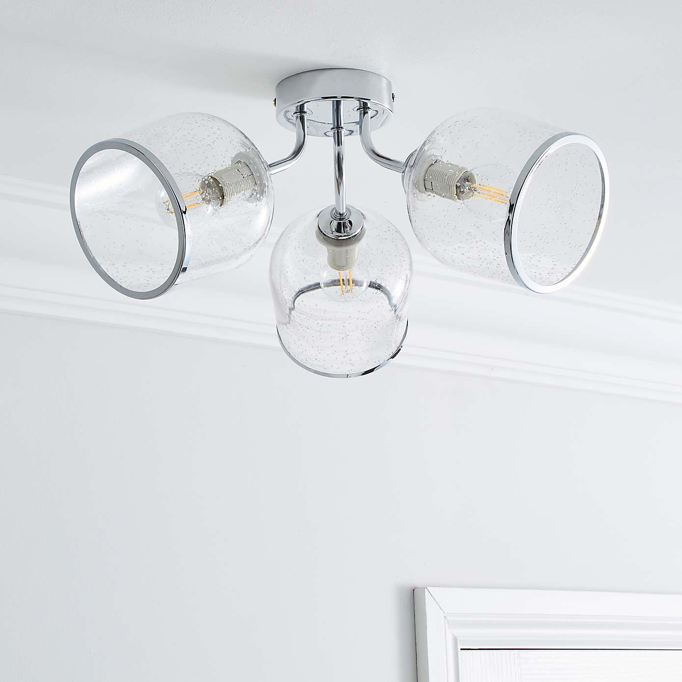 Lenny 3 Light Semi Flush Ceiling Fitting