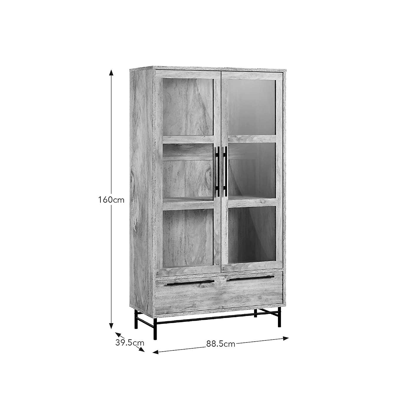 Bryant Display Cabinet, Mango Wood
