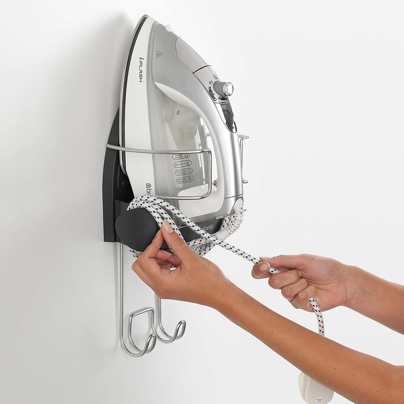 Brabantia Ironing Board Hanger and Iron Store in Black