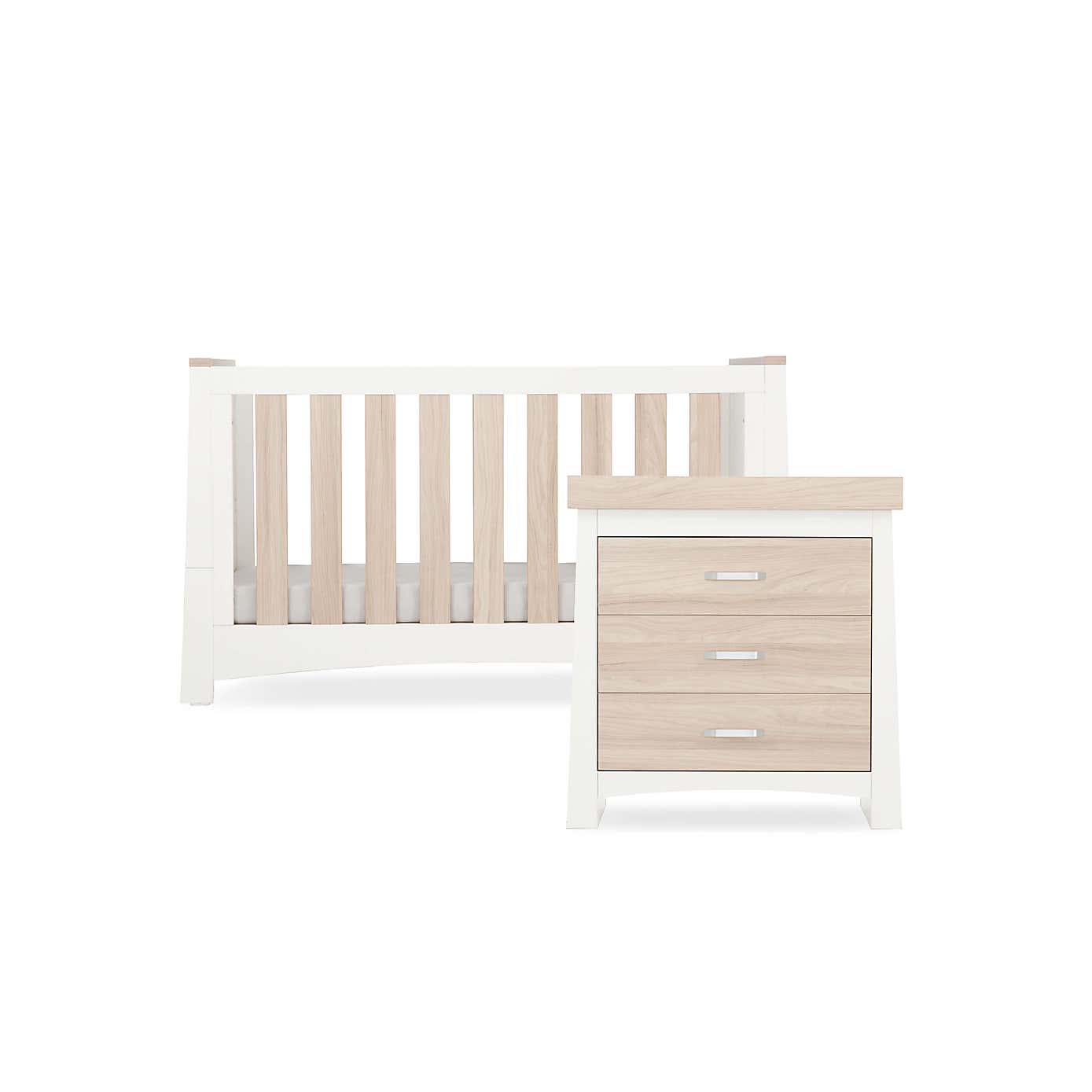 CuddleCo Ada 2 Piece Nursery Furniture Set, White Ash