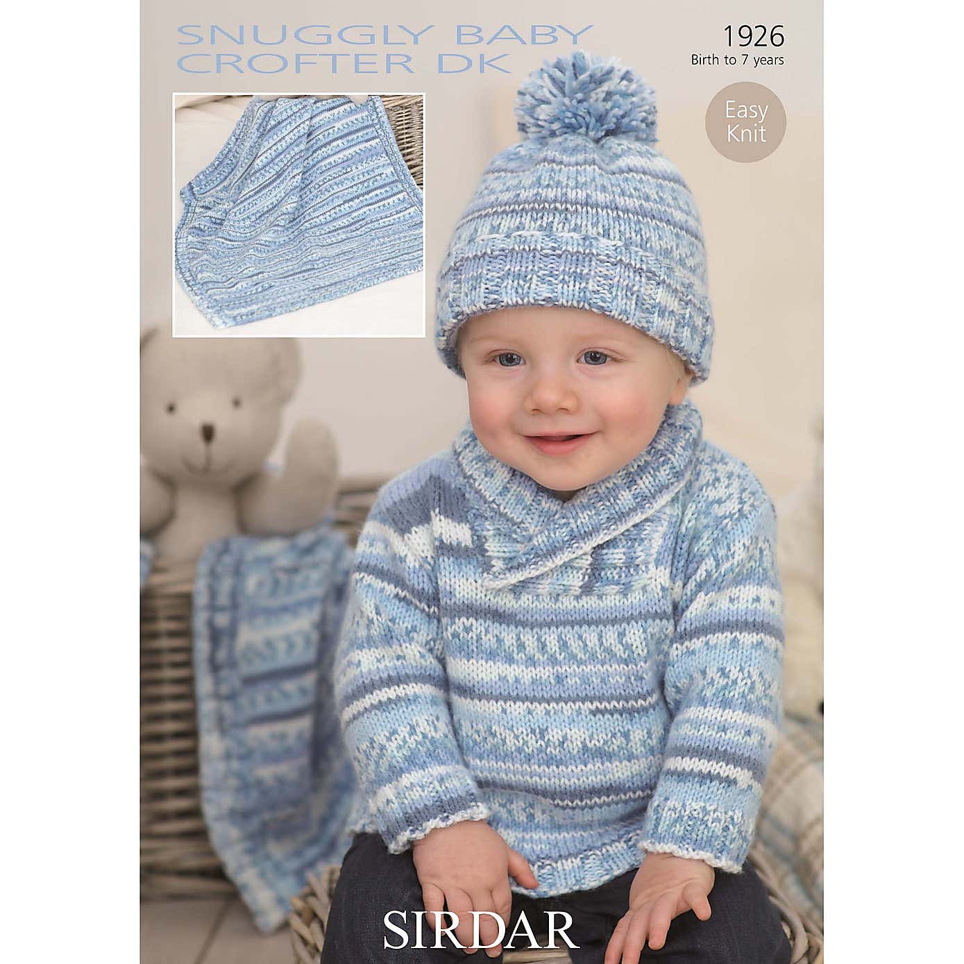 Sirdar 1926 Snuggly Baby Crofter DK Sweater, Blanket and Hat Leaflet
