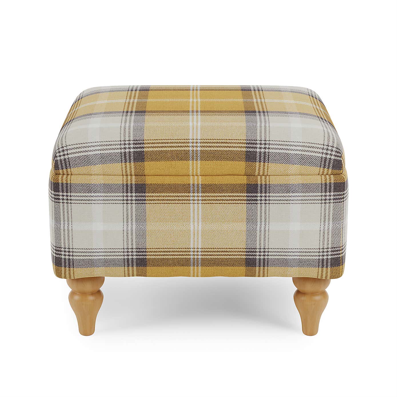 Oswald Check Storage Footstool Tapered Leg