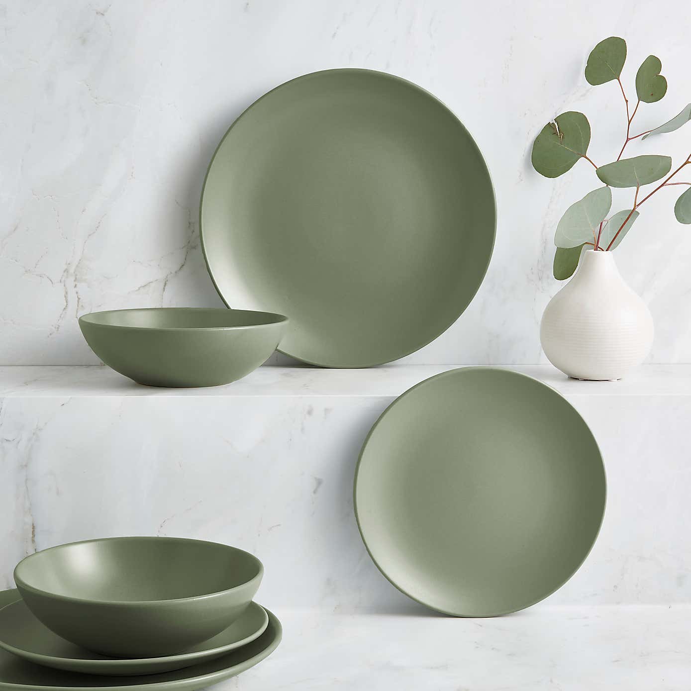 Stoneware Charcoal 12 Piece Dinner Set