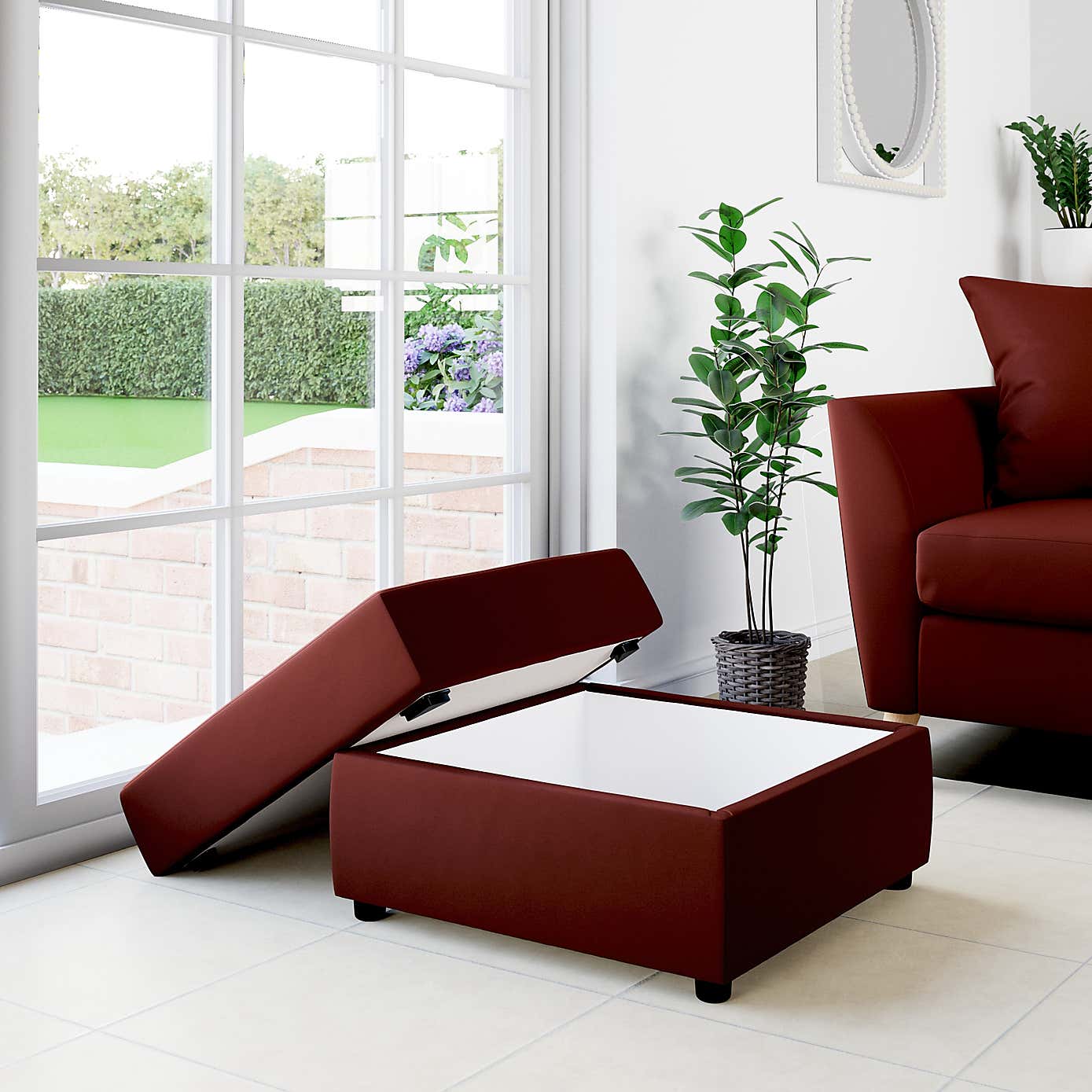 Square Opulent Velvet Storage Footstool