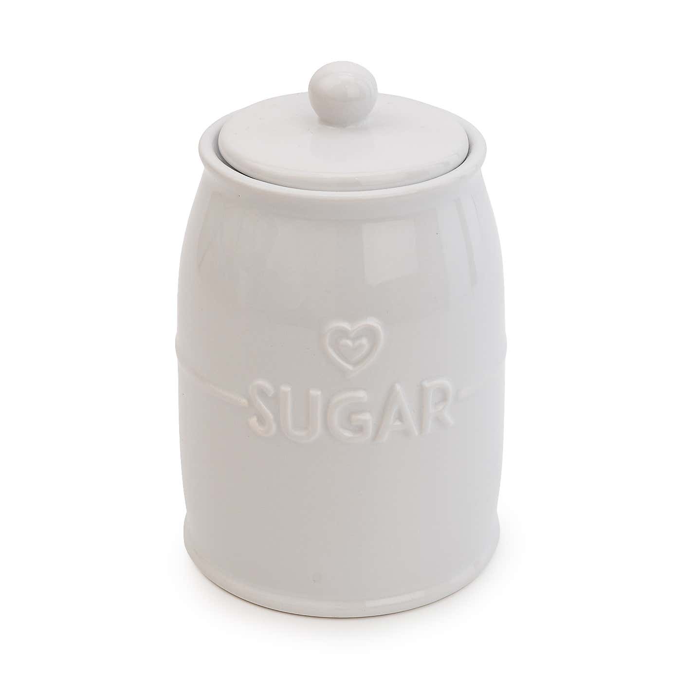 White Hearts Tea Canister
