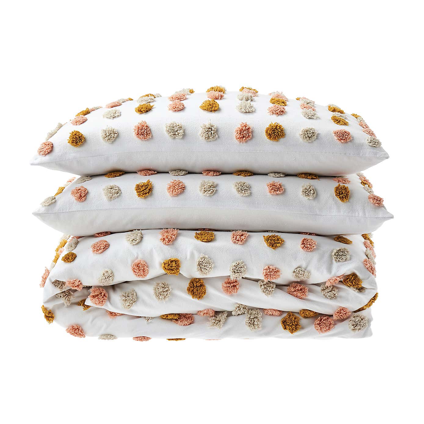 Haze Pink and Sand 100% Cotton Pillowcase Pair