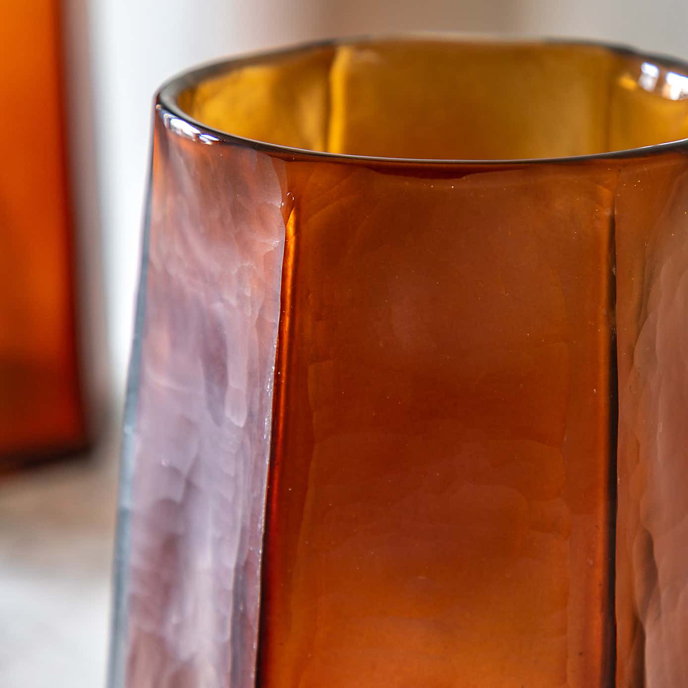 Organic Faceted Hurricane Vase