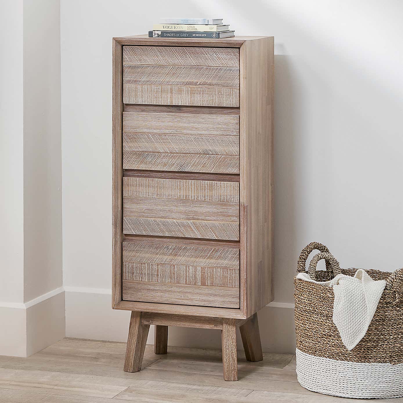 Pacific Kalmar 4 Drawer Chest, Natural Acacia