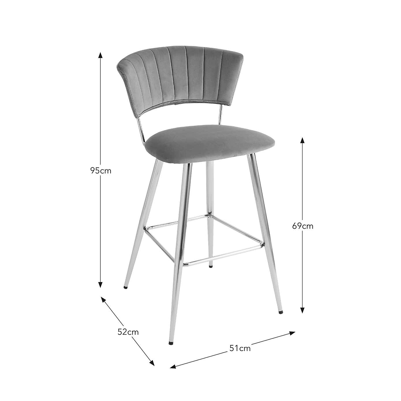 Kendall Velvet Bar Stool