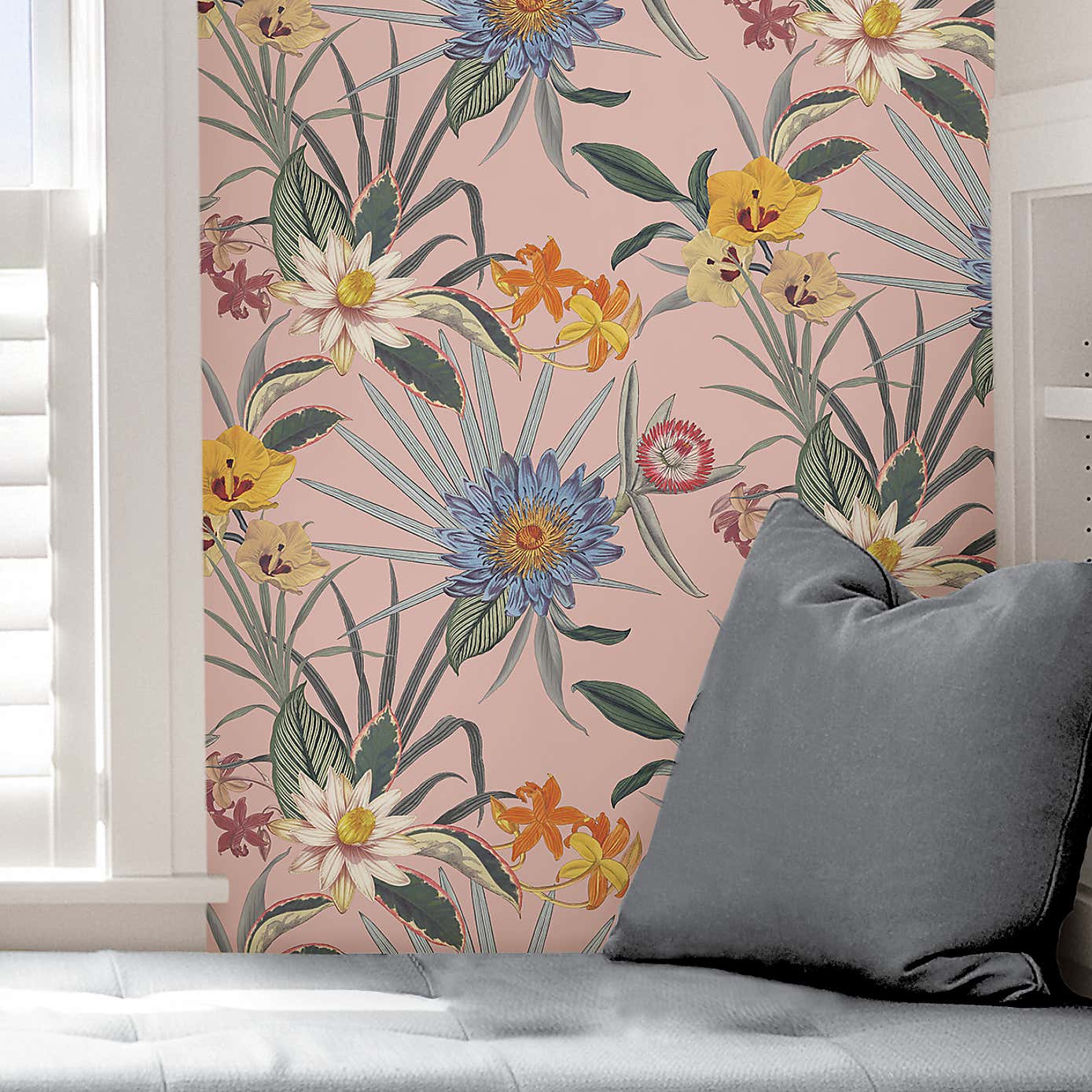 Nu Wall Self Adhesive Tropical Floral Wallpaper