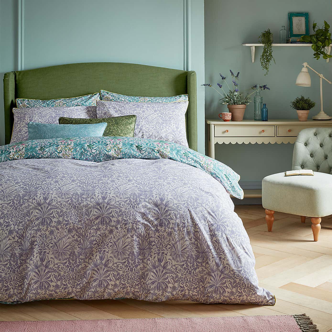 William Morris Woodland Weeds 100% Cotton Duvet Cover and Pillowcase Set