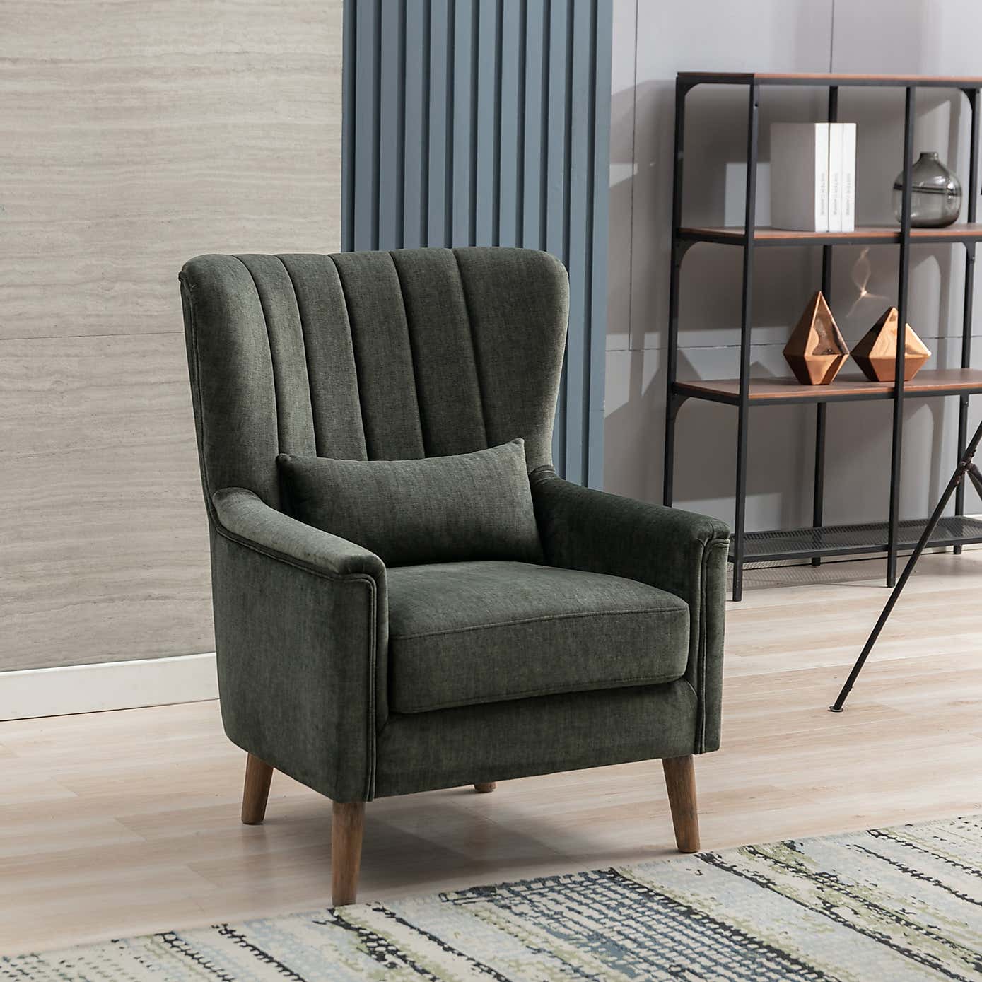 Image Furnishings Charlotte Velvet Wingback Occasional Armchair