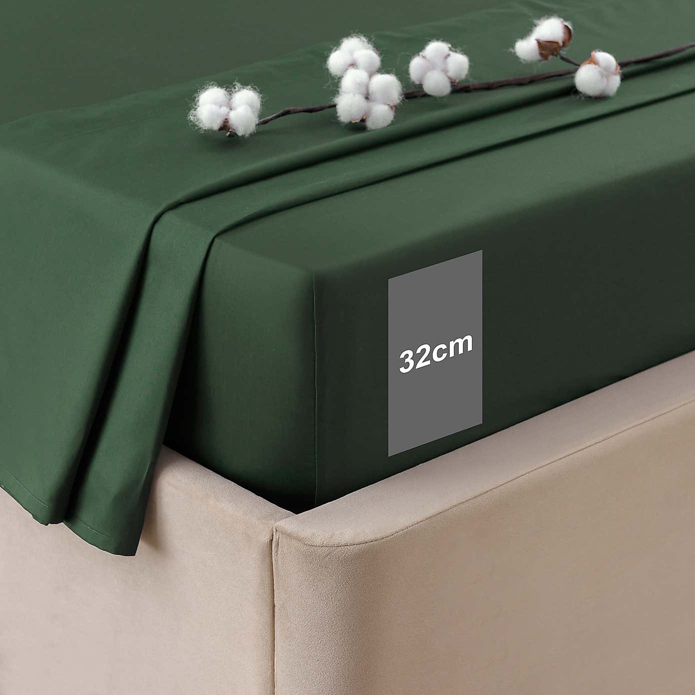 Dorma 300 Thread Count 100% Cotton Sateen Plain Fitted Sheet